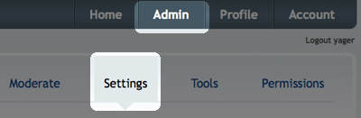 DISQUS settings page